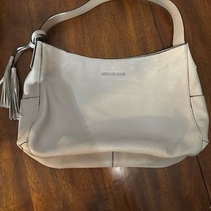 Michael Kors Cream Pebbled Leather Hobo Shoulder Handbag